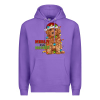 Purple merry and bright toy poodle Premium Hoodie - RanaPortraitStore