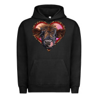 Pigment Black leopard heart highland calf Urban Hoodie - RanaPortraitStore