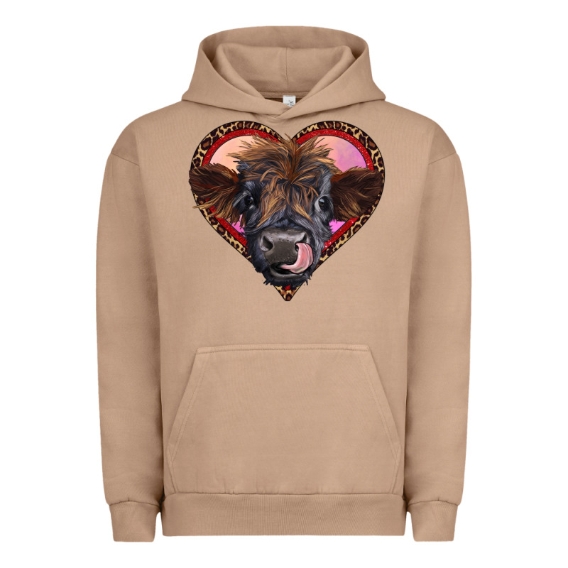 Leopard Heart Highland Calf Urban Hoodie by RanaPortraitStore | Teevron