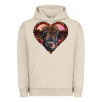Pigment French Oak leopard heart highland calf Urban Hoodie - RanaPortraitStore