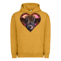 Pigment Peanut Butter leopard heart highland calf Urban Hoodie - RanaPortraitStore