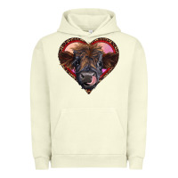 Pigment Pistachio leopard heart highland calf Urban Hoodie - RanaPortraitStore