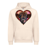 Sandshell leopard heart highland calf Urban Hoodie - RanaPortraitStore