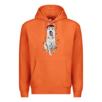 Carrot christmas white shepherd with christmas lights Premium Hoodie - RanaPortraitStore
