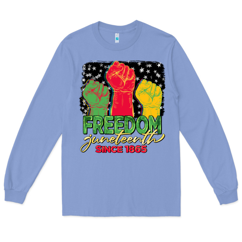 Freedom Juneteenth Since 1865 Long Sleeve Tee by BarkalooDesign | Teevron