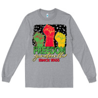 Heather Grey freedom juneteenth since 1865 Long Sleeve Tee - BarkalooDesign