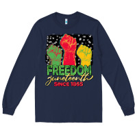 Navy freedom juneteenth since 1865 Long Sleeve Tee - BarkalooDesign