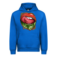 Cobalt watermelon lips with leopard Urban Hoodie - texasbilliewilder