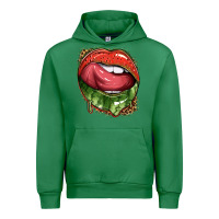 Emerald watermelon lips with leopard Urban Hoodie - texasbilliewilder