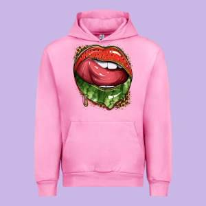 Watermelon Lips With Leopard Urban Hoodie Designed By Texasbilliewilder