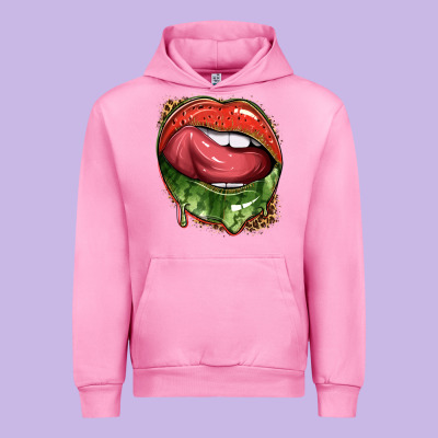 Watermelon Lips With Leopard Urban Hoodie Designed By Texasbilliewilder