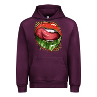 Mauve Wine watermelon lips with leopard Urban Hoodie - texasbilliewilder
