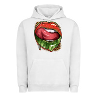 Pigment Lunar Rock watermelon lips with leopard Urban Hoodie - texasbilliewilder