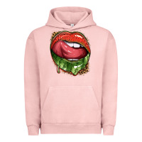 Pigment Salmon watermelon lips with leopard Urban Hoodie - texasbilliewilder