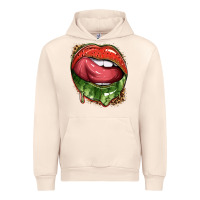 Sandshell watermelon lips with leopard Urban Hoodie - texasbilliewilder