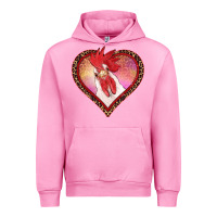 Fuchsia Pink valentine's day rooster with leopard heart Urban Hoodie - RanaPortraitStore