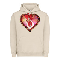 Pigment French Oak valentine's day rooster with leopard heart Urban Hoodie - RanaPortraitStore