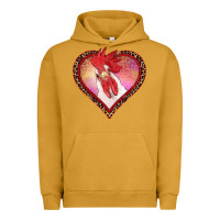 Pigment Peanut Butter valentine's day rooster with leopard heart Urban Hoodie - RanaPortraitStore