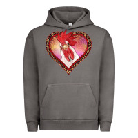 Pigment Tornado valentine's day rooster with leopard heart Urban Hoodie - RanaPortraitStore
