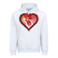 White valentine's day rooster with leopard heart Urban Hoodie - RanaPortraitStore