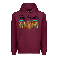 Burgundy western toy poodle mom Premium Hoodie - RanaPortraitStore