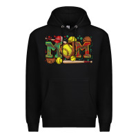 Black mom softball Premium Hoodie - Zillion Design Studio