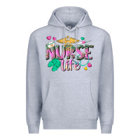 Heather Grey nurse life Premium Hoodie - texasbilliewilder