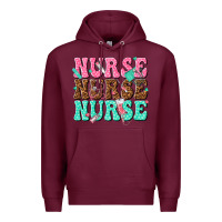 Burgundy nurse nurse nurse Premium Hoodie - texasbilliewilder