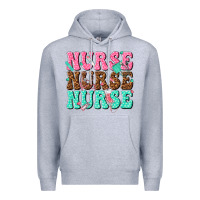 Heather Grey nurse nurse nurse Premium Hoodie - texasbilliewilder
