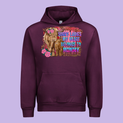 Sorry Ladies My Heart Belongs To Mommy Highland Cow And Calf Urban Hoodie Designed By Ranaportraitstore