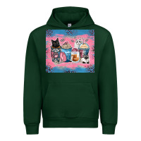 Forest Green cat coffee cups Urban Hoodie - Zillion Design Studio