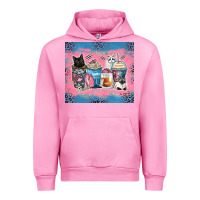 Fuchsia Pink cat coffee cups Urban Hoodie - Zillion Design Studio