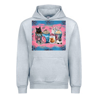 Heather Grey cat coffee cups Urban Hoodie - Zillion Design Studio