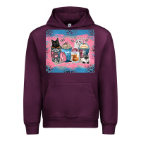 Mauve Wine cat coffee cups Urban Hoodie - Zillion Design Studio
