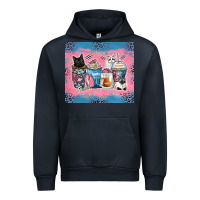 Navy cat coffee cups Urban Hoodie - Zillion Design Studio
