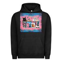 Pigment Black cat coffee cups Urban Hoodie - Zillion Design Studio