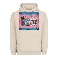 Pigment French Oak cat coffee cups Urban Hoodie - Zillion Design Studio
