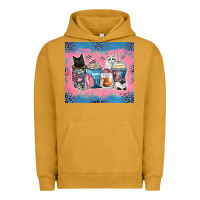 Pigment Peanut Butter cat coffee cups Urban Hoodie - Zillion Design Studio