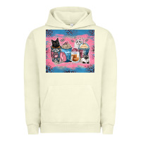 Pigment Pistachio cat coffee cups Urban Hoodie - Zillion Design Studio
