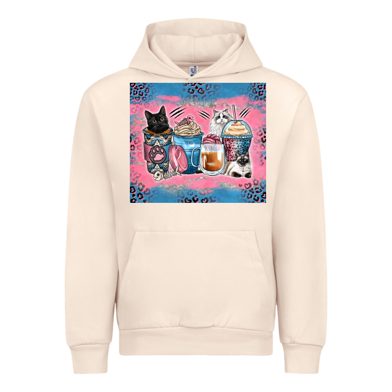 Cat Coffee Cups Urban Hoodie by Zillion Design Studio | Teevron