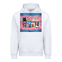 White cat coffee cups Urban Hoodie - Zillion Design Studio