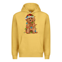 Antique Gold toy poodle with christmas lights Premium Hoodie - RanaPortraitStore