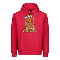 Cardinal toy poodle with christmas lights Premium Hoodie - RanaPortraitStore