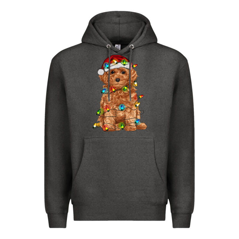 Toy Poodle With Christmas Lights Premium Hoodie by RanaPortraitStore | Teevron
