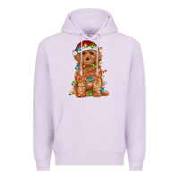 Lilac toy poodle with christmas lights Premium Hoodie - RanaPortraitStore