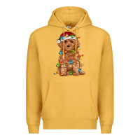Mustard toy poodle with christmas lights Premium Hoodie - RanaPortraitStore