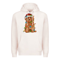 Pale Pink toy poodle with christmas lights Premium Hoodie - RanaPortraitStore