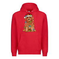 Red toy poodle with christmas lights Premium Hoodie - RanaPortraitStore