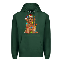 Sports Green toy poodle with christmas lights Premium Hoodie - RanaPortraitStore