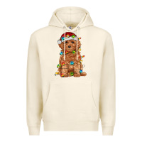 Tofu toy poodle with christmas lights Premium Hoodie - RanaPortraitStore